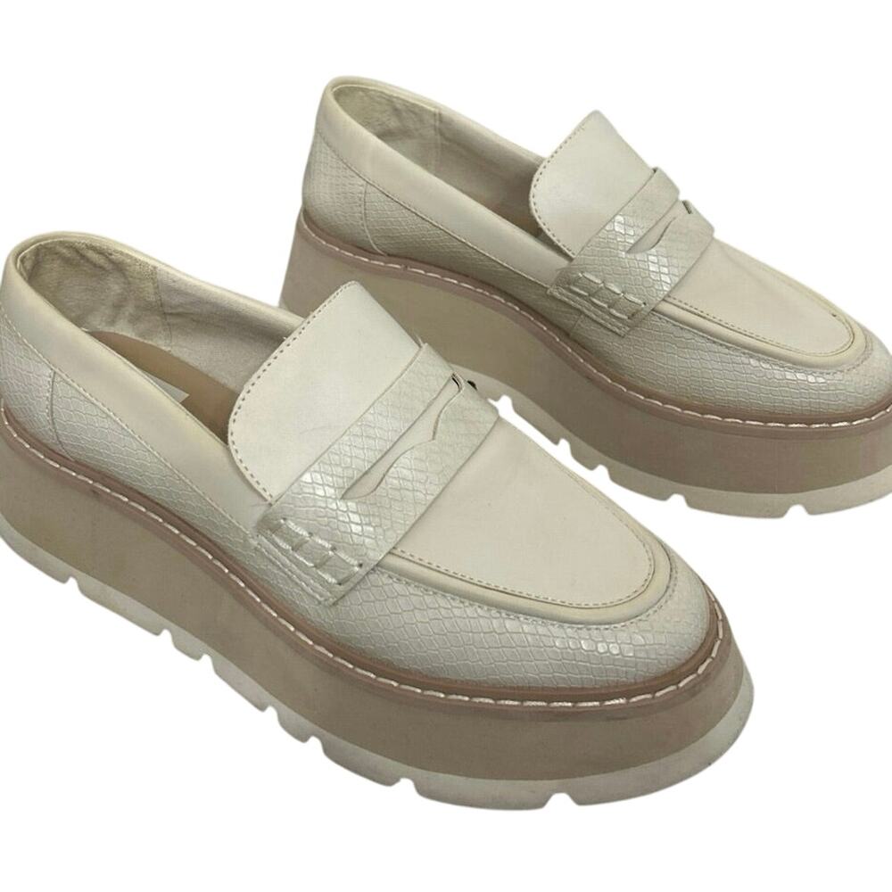 Dolce Vita Cream and Tan Platform Loafers